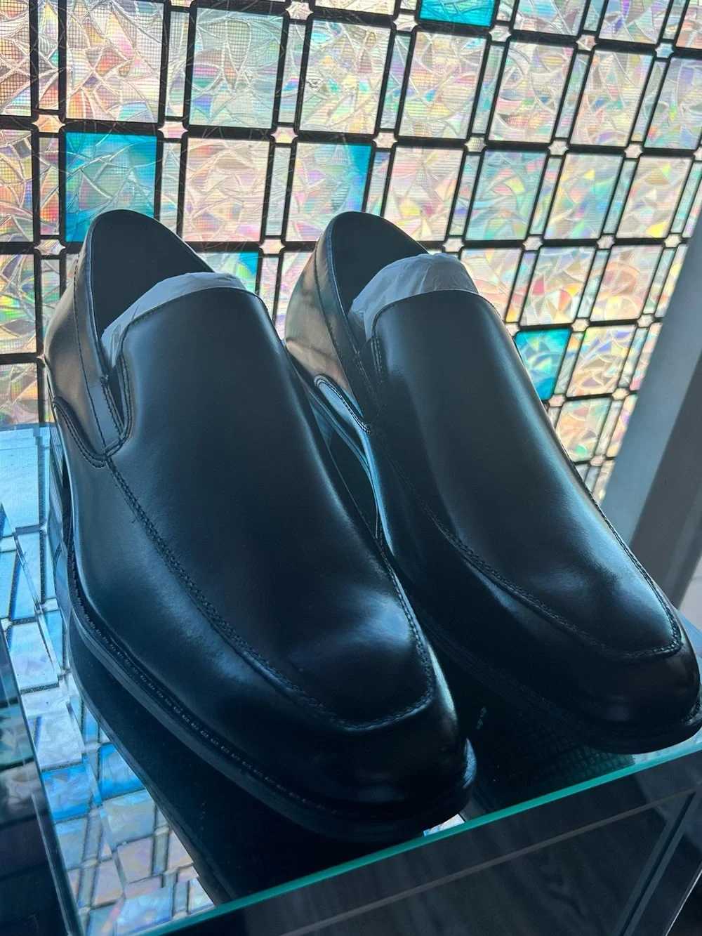 Stacy Adams Black Leather Slip-On Loafers 🕺